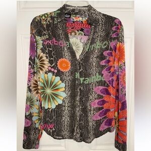 Desigual Multicolor Floral Shirt